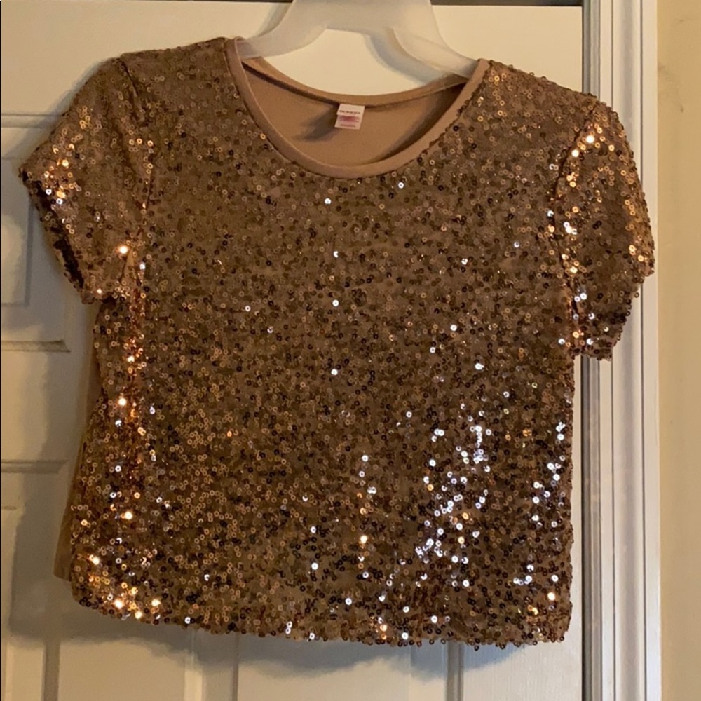 Gold sequins crop top